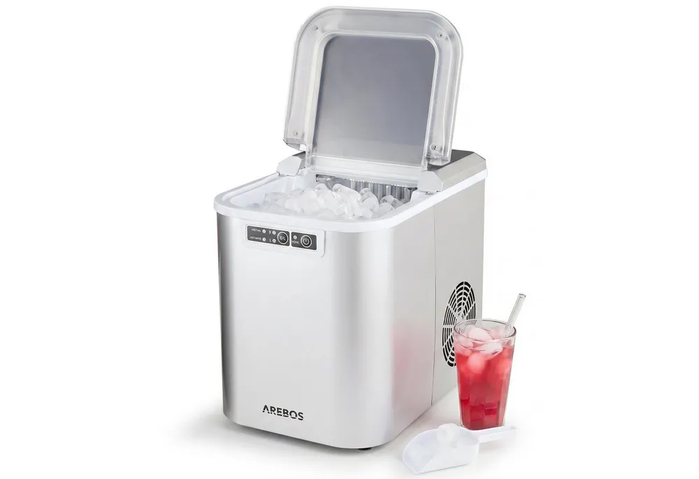 Arebos Eiswürfelmaschine Ice Cube Maker, 12 kg / 24 h, 10-15 Minuten Produktionszeit