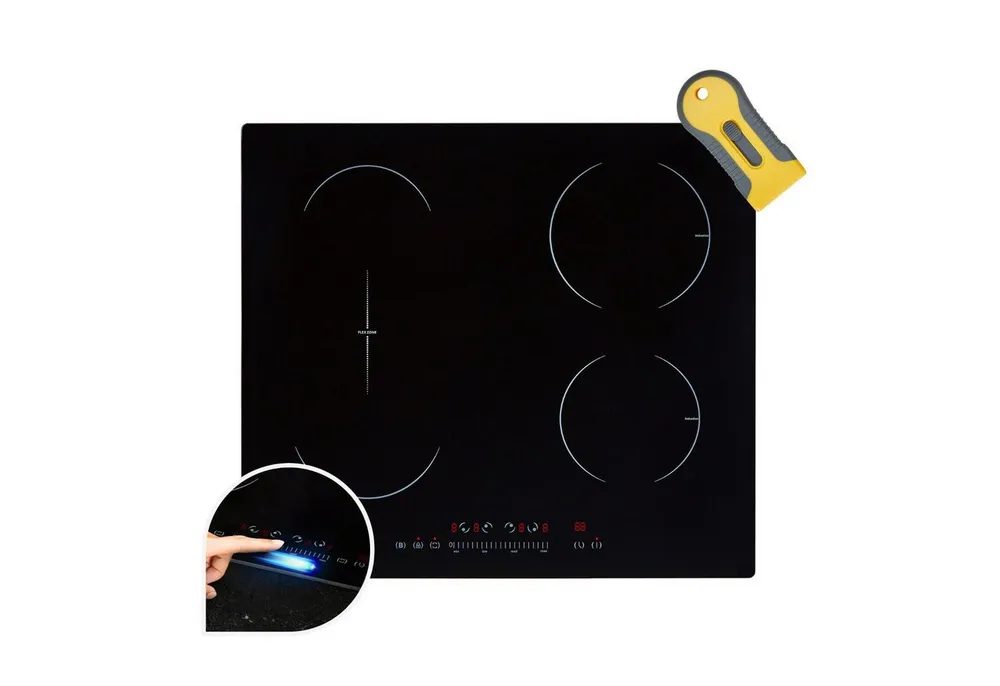 Arebos Induktions-Kochfeld 7200 W, 4 Kochfelder Flexzone, 59 cm, Autark AR-HE-IKF60, mit Sensor Touch, Timer, Kindersicherung & Überhitzungsschutz