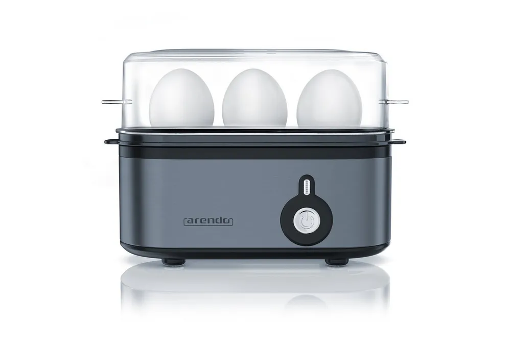 Arendo Eierkocher 3-fach, Edelstahl, Ein / Aus-Schalter, frei wählbarer Härtegrad, Anzahl Eier: 3 St., 210 W, Threecook Egg Cooker, GS, BPA-frei, für 1 bis 3 Eier