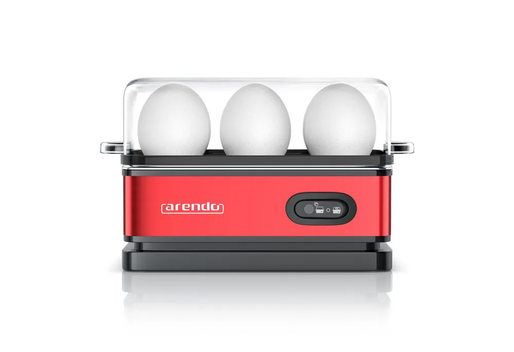 Arendo Eierkocher 6-fach, Edelstahl, frei wählbarer Härtegrad, mit Warmhaltefunktion, Anzahl Eier: 6 St., 400 W, Kipp-Funktionsschalter mit Indikationsleuchte, für bis zu 6 Eier
