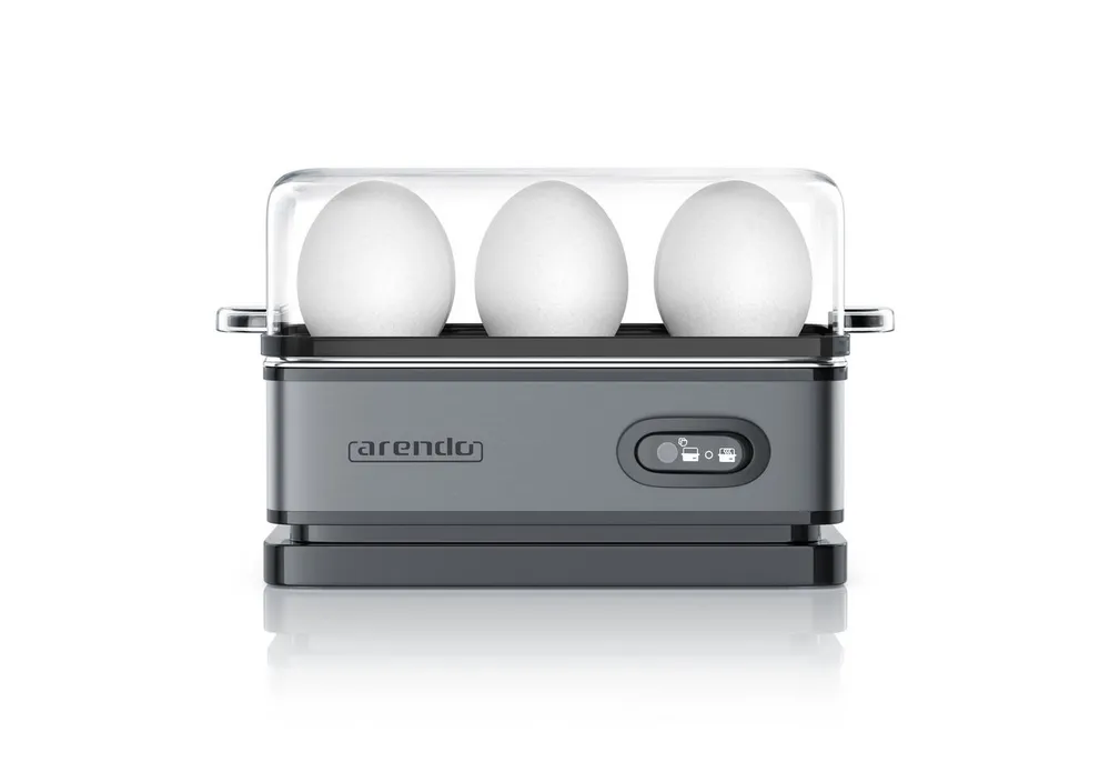 Arendo Eierkocher 6-fach, Edelstahl, frei wählbarer Härtegrad, mit Warmhaltefunktion, Anzahl Eier: 6 St., 400 W, Kipp-Funktionsschalter mit Indikationsleuchte, für bis zu 6 Eier