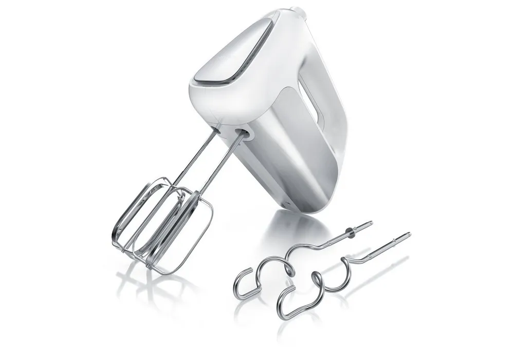 Arendo Handmixer Elektrischer Handrührer inkl. 2 Rührbesen & 2 Knethaken, Handrührgerät, 500 W, Edelstahl, Hakenentriegelung, Turbotaste, Thermosicherung
