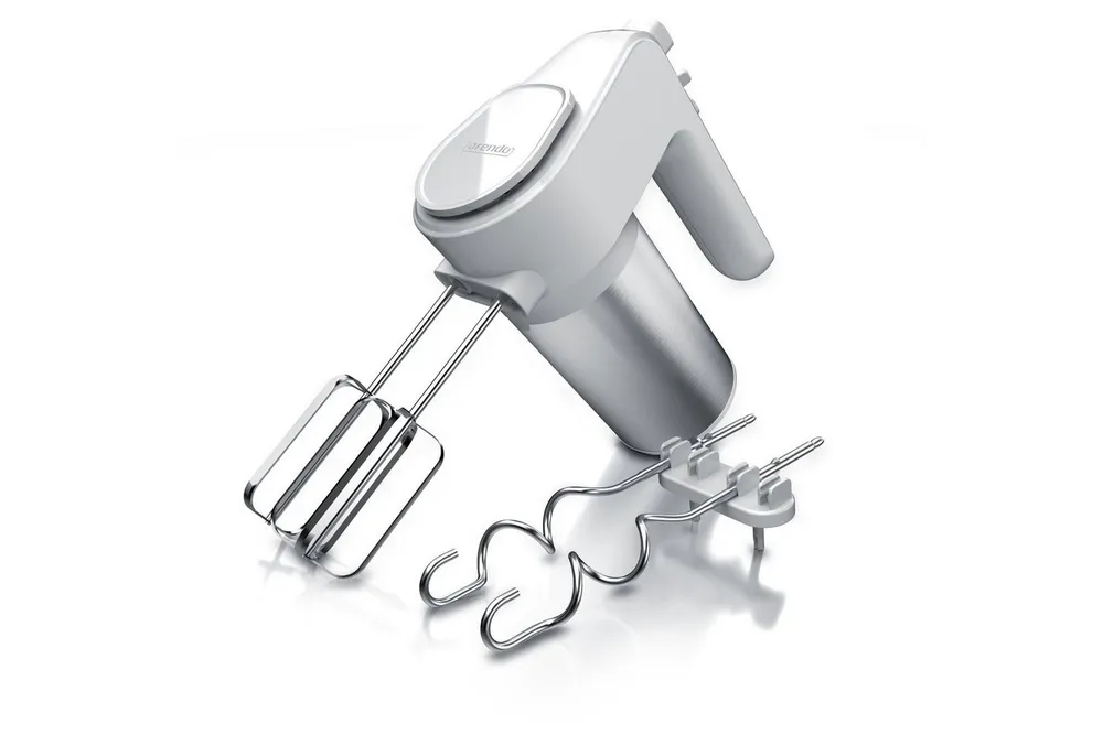 Arendo Handmixer Elektrischer Handrührer Edelstahl, 5 Geschwindigkeiten, Turbofunktion, 400 W, inkl. 2 Edelstahl Knethaken, ergonomisches Gehäuse, Thermosicherung
