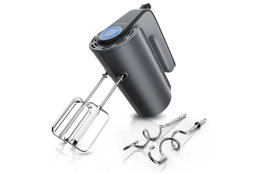 Arendo Handmixer Elektrischer Rührmixer, Handrührgerät inkl. 2 Quirle & 2 Knethaken, 350 W, Handrührer, Hakenentriegelung, Rührgerät mit Turbotaste, Edelstahl