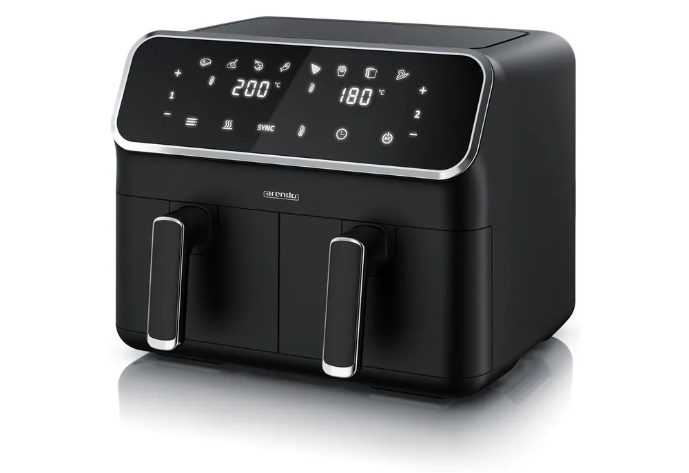 Arendo Heißluftfritteuse XXL Doppelkammer Airfryer 8L