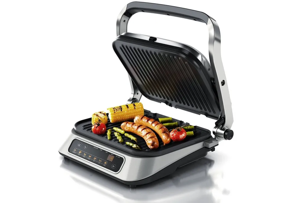 Arendo Kontaktgrill Elektrogrill, elektrischer Tischgrill, Sandwichmaker, 1900 W, Multi Grill mit Digitalsteuerung, Panini Grill, abnehmbare Platten