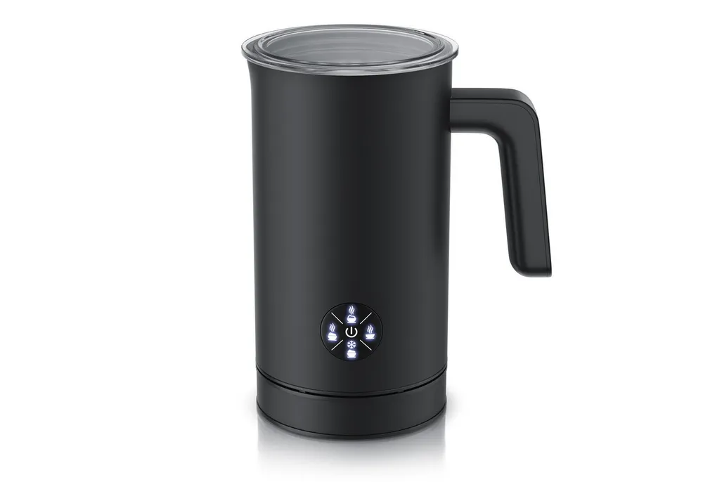 Arendo Milchaufschäumer elektrisch, 4in1, Doppelwandgehäuse, 4 Programme, Antihaftbeschichtung, 500 W, Heiß & Kaltaufschäumen (150 & 300 ml), für Cappucino / Latte Macciato