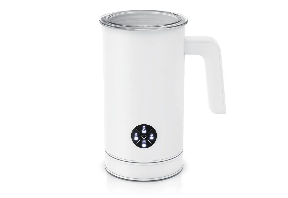 Arendo Milchaufschäumer elektrisch, Doppelwandgehäuse, 4 Programme, Antihaftbeschichtung, 500 W, Heiß & Kaltaufschäumen (150 & 300 ml), für Cappucino / Latte Macciato