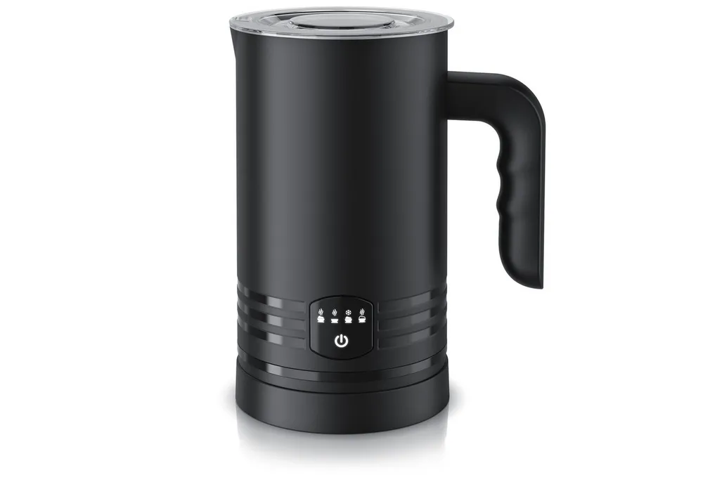 Arendo Milchaufschäumer elektrisch, Doppelwandgehäuse, Milk Frother, Heiß & kalt aufschäumend, 400 W, 4 Programme, Doppelwand, Antihaftbeschichtung Cremiger & fester Schaum