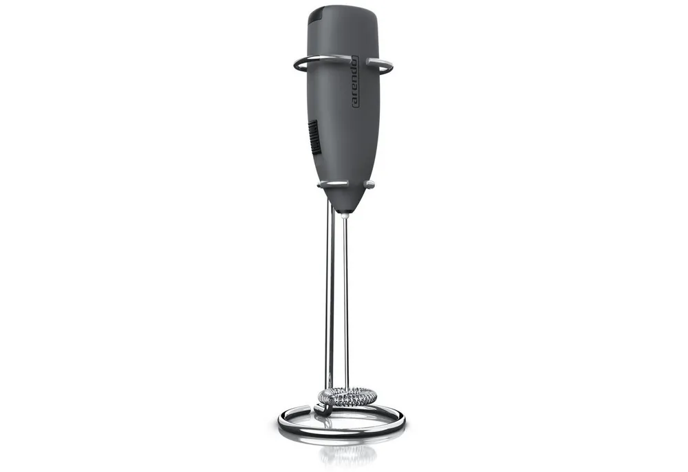 Arendo Milchaufschäumer elektrischer Stab Handmilchaufschäumer mit Batteriebetrieb, Spezialspirale, 14.200 U/min, für Cappuccino, Shakes, Cocktails uvm.