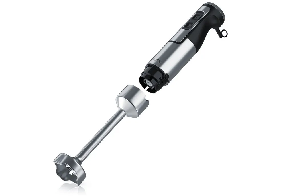 Arendo Stabmixer Pürierstab, Edelstahl, Handmixer, stufenlose Regelung, silber, 1000 W, Turbotaste, Abnehmbarer Mixfuß, 4-flügeliges Edelstahlmesser