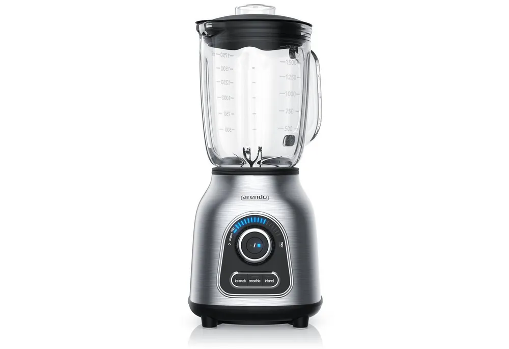 Arendo Standmixer Edelstahl Power Mixer, Hochleistungsmixer, 1,75l Glasbehälter, Blender, 1400 W, Edelstahlmesser, 10 Leistungsstufen, Impulsfunktion Hochleistungsmixer