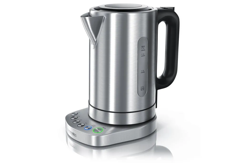 Arendo Wasserkocher aus Edelstahl, mit Temperatureinstellung, Warmhaltefunktion 30min, 1,7 l, 3000 W, einstellbare Temperatur 70° C - 100° C, Schnellkoch, Kalkfilter