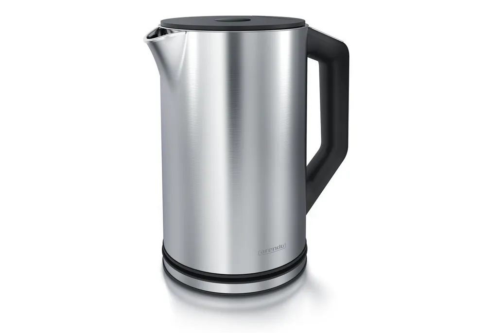Arendo Wasserkocher aus Edelstahl, Temperatureinstellung 40°–100°C mit Anzeige, Doppelwand, 1,5 l, 2200 W, Teekocher mit Temperaturanzeige, in 5 °C-Schritten einstellbar