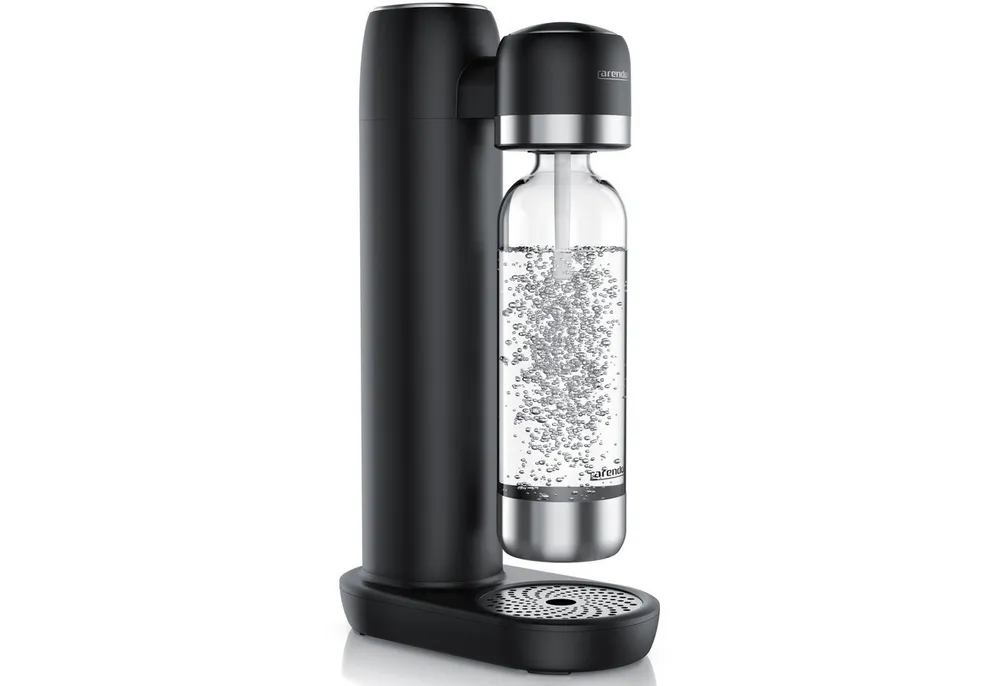 Arendo Wassersprudler Soda Maker mit 1000 ml Flasche, kompatibel mit 60 l CO2 Zylindern, (Set, 2-tlg., Soda Maker, PET-Flasche), Soda Streamer mit Wasserflasche, BPA-frei, fein dosierbar, Carbonator
