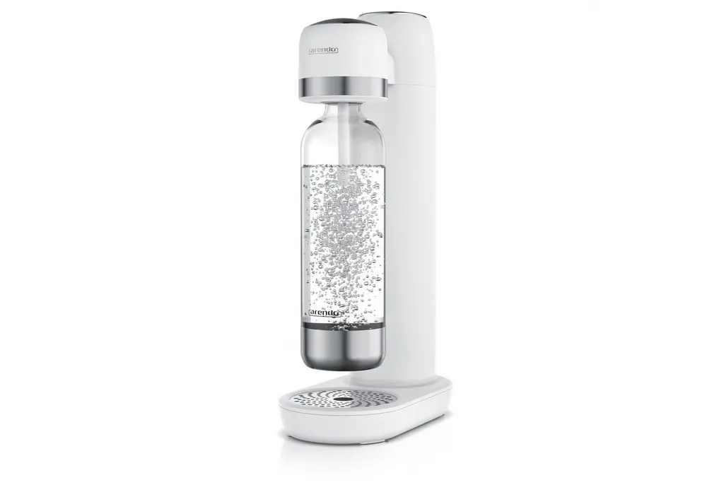Arendo Wassersprudler Soda Streamer mit 1000 ml Flasche, kompatibel mit 60 l CO2 Zylindern, (Set, 2-tlg., Soda Maker, PET-Flasche), Soda Maker mit Wasserflasche, BPA-frei, fein dosierbar, Carbonator