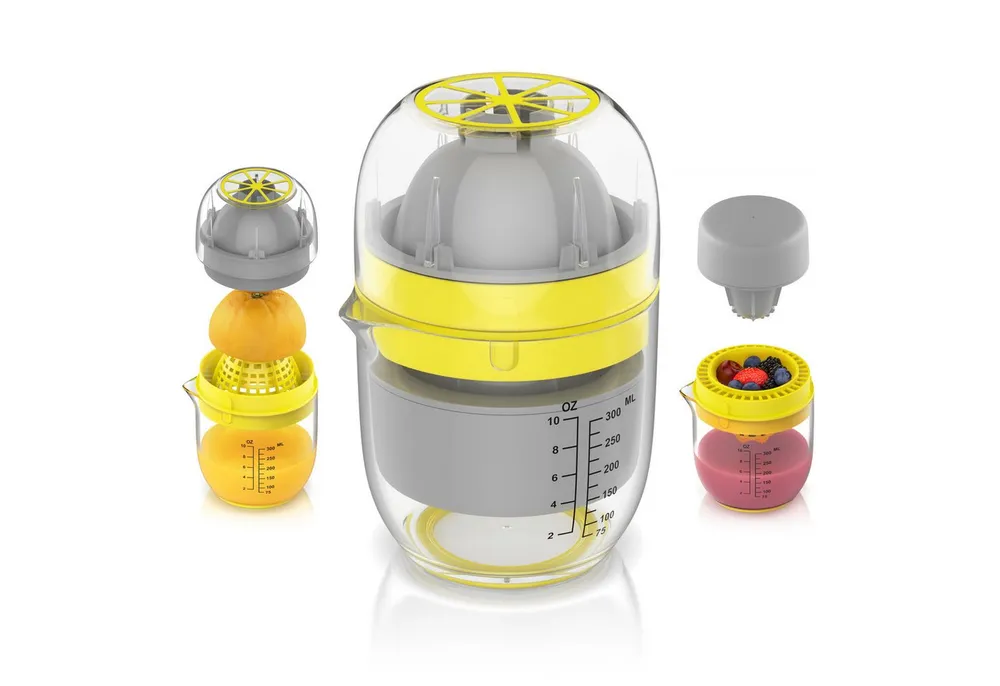 Arendo Zitruspresse Saftpresse, Entsafter manuell, Limettenpresse, Zitronenpresse, 300 ml, für frische Obst- & Gemüsesäfte, Zitronen, Grapefruit, Blaubeeren etc.