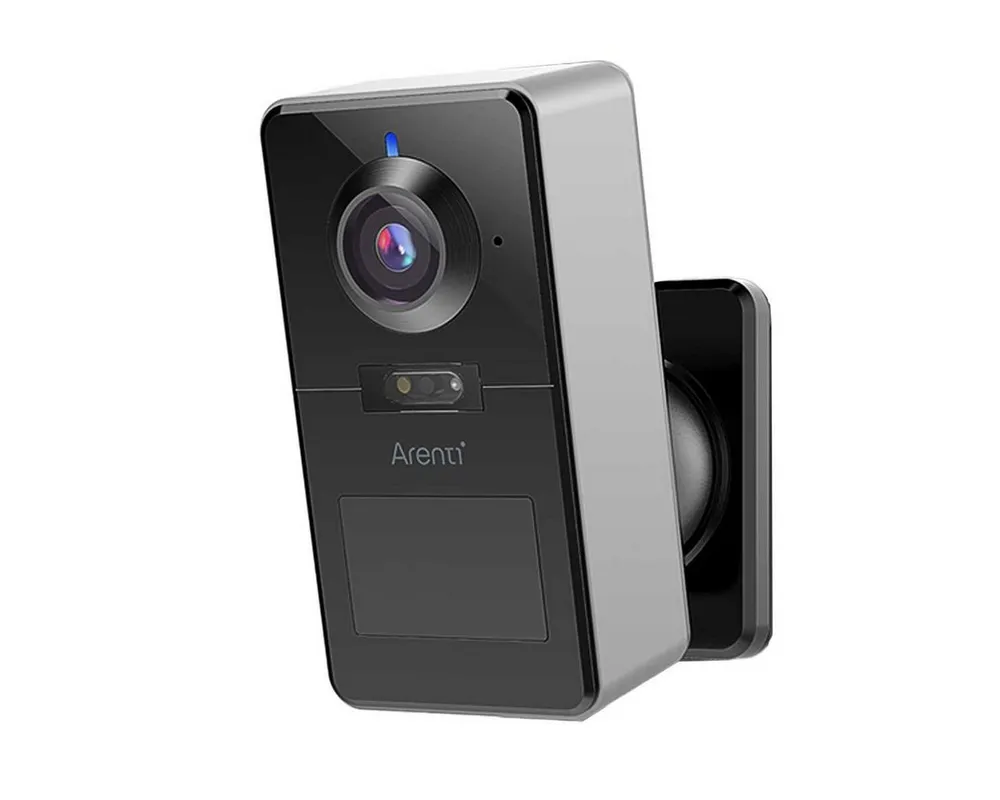 Arenti Überwachungskamera POWER1Q 2K 4 MP Auflösung, 100% kabellos und batteriebetrieben, WLAN (Innenbereich, Außenbereich, Nachtsicht in Farbe, 2-Wege-Audio, PIR-Bewegungssensor)