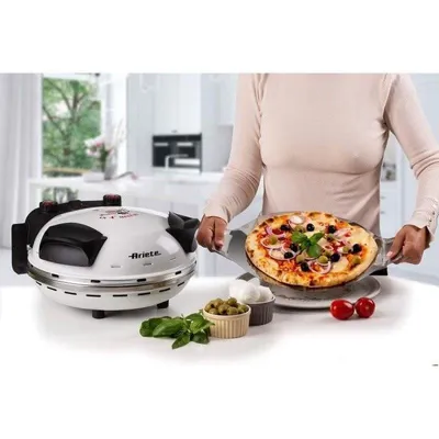 Ariete 918 Pizzaofen Kompakt 1200 W mit feuerfestem Stein Weiß Bis 400°C
