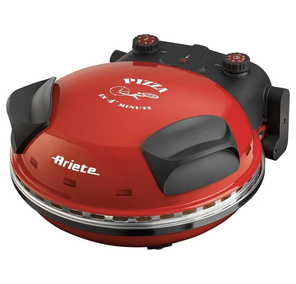 Ariete Pizzaofen Da Gennaro, Pizzamaker, 5 Garstufen, Feuerfester Stein, Rot, Schwarz