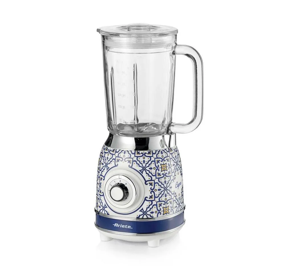 Ariete Standmixer 583 Capri, 1000 W, Glasbecher 1,5 Liter, 4 Edelstahl Klingen, 4 Geschwindigkeitsstufen