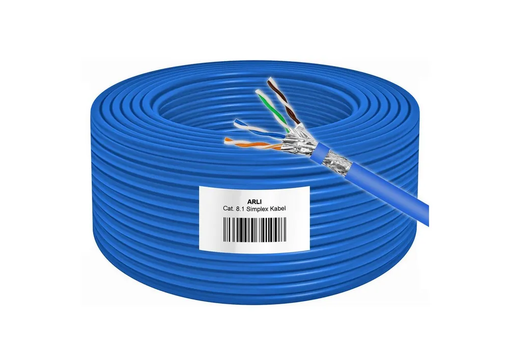 ARLI Cat8 Verlegekabel 25m Cat 8.1 S/FTP LSZH Halogenfrei Netzwerkkabel Installationskabel, (2500 cm), Kupfergeflecht, verzinnt