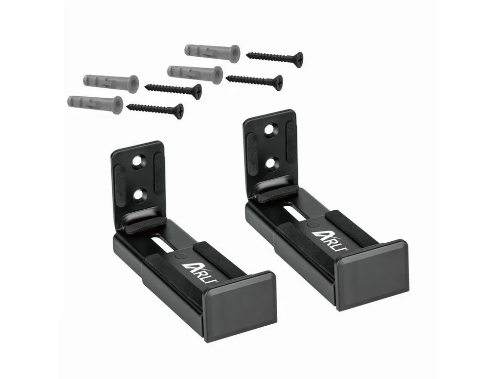 ARLI Soundbar-Halterung Universal Soundbar Wandhalterung verstellbar, (Packung, 1-tlg., 1er Halterung Set, chwarz für Lautsprecher / Soundbar Wandhalter)