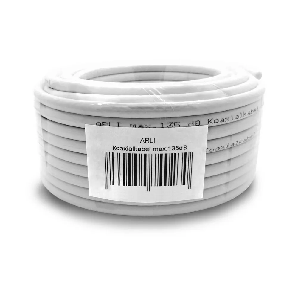 ARLI TV SAT Koax Kabel Koaxialkabel max. 135 dB TV-Kabel, (5000 cm), 50 m / 50m