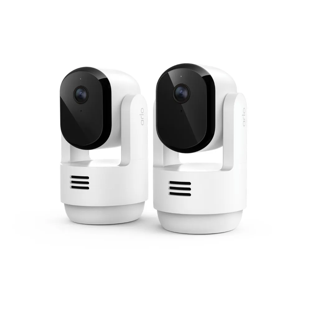 Arlo Essential 3 2K Pan-Tilt-Zoom Camera - Schwenk-Neige-Innenkamera - 2er-Set - Weiß