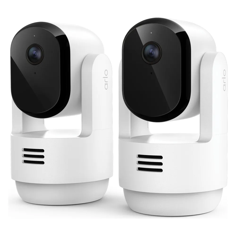 Arlo Essential 3 2K Pan-Tilt-Zoom Camera - Schwenk-Neige-Innenkamera - 2er-Set - Weiß