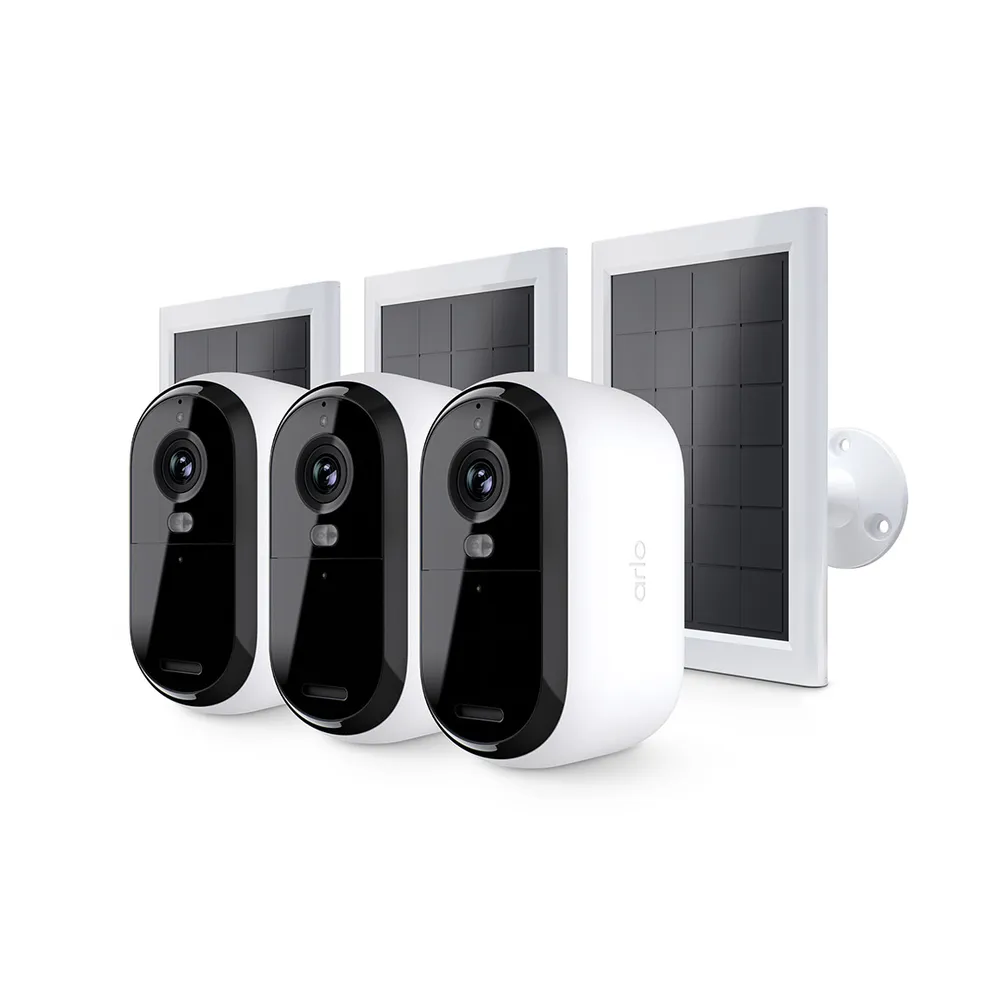 Arlo Set - mit 3 Essential 3 2K-Sicherheitskamera + 3 Solar Panels - Weiß