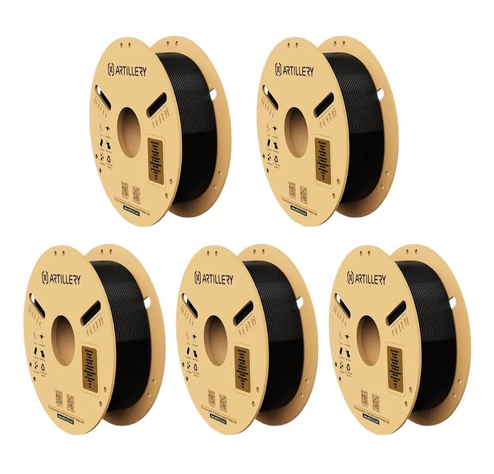 Artillery 3D-Drucker PLA Filament 1.75mm, 3D Druckmaterial – 5×1kg Spulen, Hohe Präzision ±0.02mm