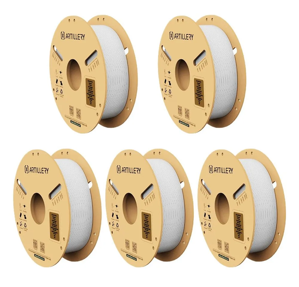 Artillery 3D-Drucker PLA Filament 1.75mm, 3D Druckmaterial – 5×1kg Spulen, Hohe Präzision ±0.02mm