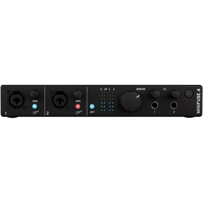Arturia MiniFuse 4 Kompaktes USB-Audio- und MIDI-Interface, Schwarz