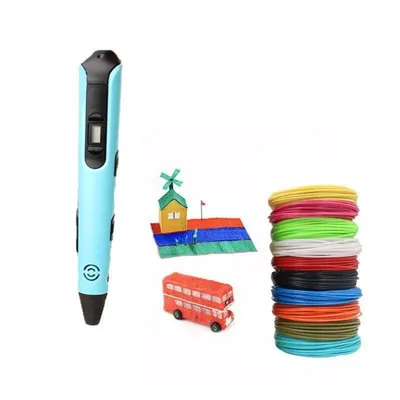 3D-Stift Kit mit LCD, 10 Farben PLA, einstellbare Temperatur, kindersicher, 1,75 mm Filament