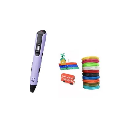 3D Stift Kit 20 Farben PLA LCD Display einstellbare Temperatur Geschwindigkeit
