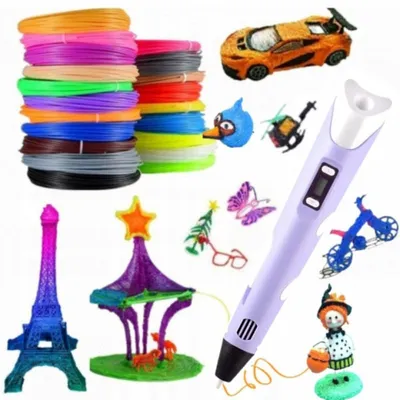 Arzopa 3D Smart Pen LED-Bildschirm 50 m, 10 Farben Lila