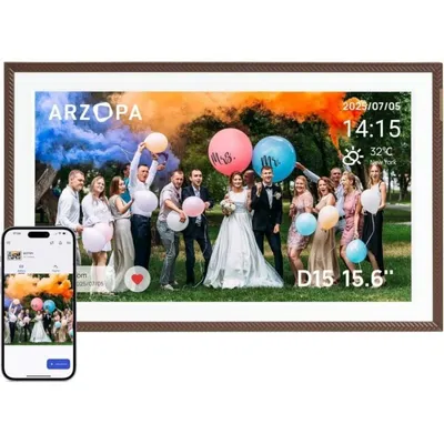 Digitaler Bilderrahmen Arzopa 15,6" Touchscreen WiFi Cloud Unbegrenzter Speicher