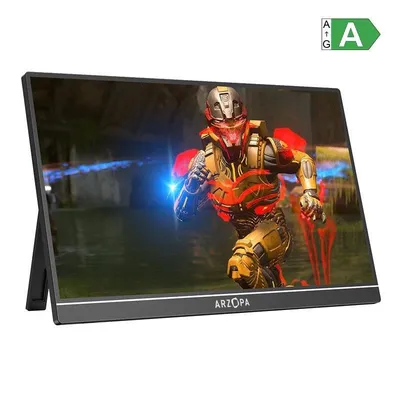 ARZOPA Z1FC 16,1 Zoll FullHD IPS Monitor 144Hz HDR10 Flexibler Standfuß Integrierte Lautsprecher