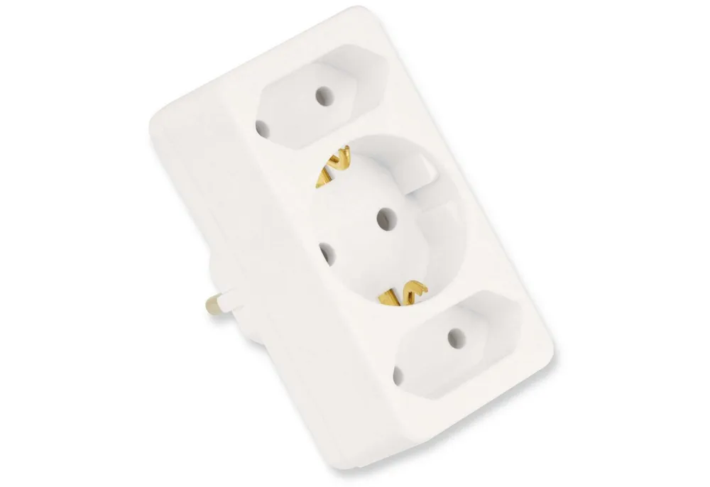 as - Schwabe AS SCHWABE Euro- und Schutzkontakt-Adapterstecker Stromadapter