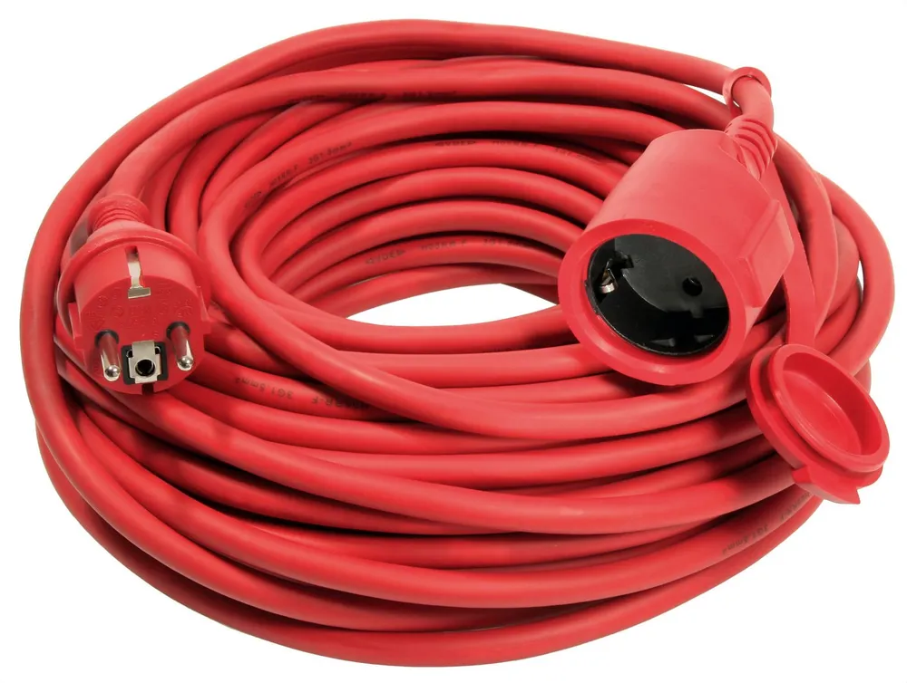 as - Schwabe Verlängerungsleitung IP44 Verlängerungskabel, Typ F (Schuko), Typ F (Schuko) (2000 cm), für den ständigen Einsatz im Außenbereich