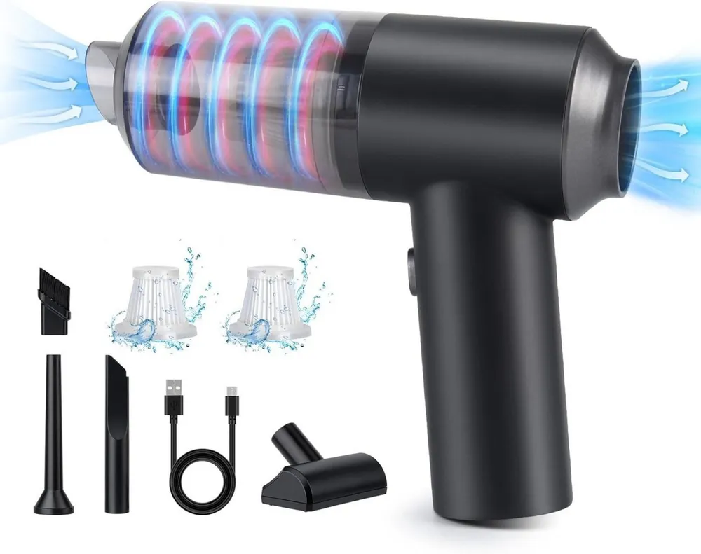 ASFSKY Akku-Handstaubsauger 3-in-1 Akku Handstaubsauger mit Luftpumpe und Blasfunktion, 50 W, beutellos, 3-in-1 Saugen, Blasen, Aufpumpen, 8000Pa, HEPA, kabellos