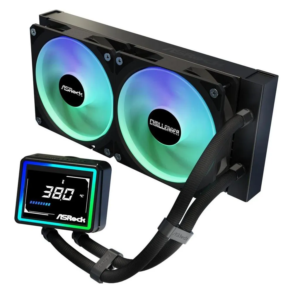 Refrigeración Líquida Asrock CPC Challenger 240mm 2 Ventilatoren ARGB Schwarz