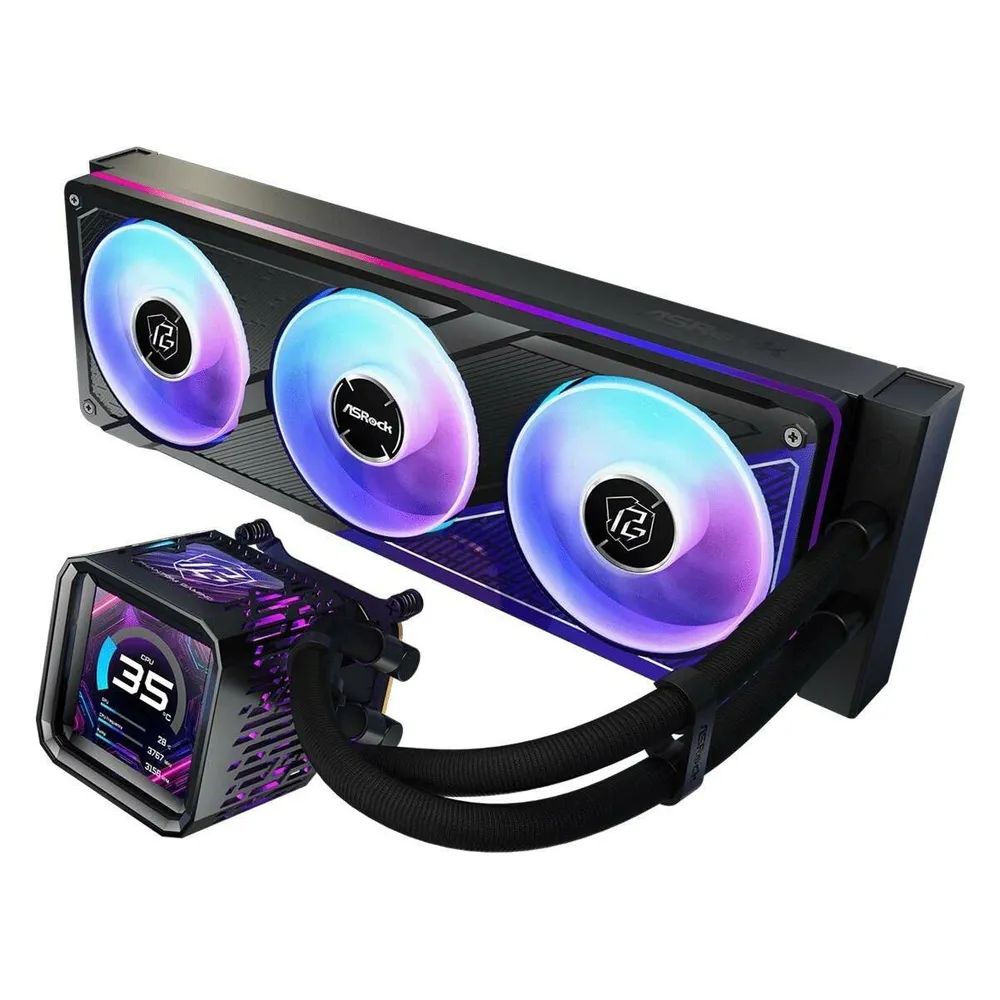 Refrigeración Líquida Asrock Phantom Gaming 360mm 3 Lüfter LED LCD