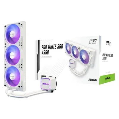 Refrigeración Líquida AsRock Pro White 360 ARGB 360mm 3 Lüfter Weiß