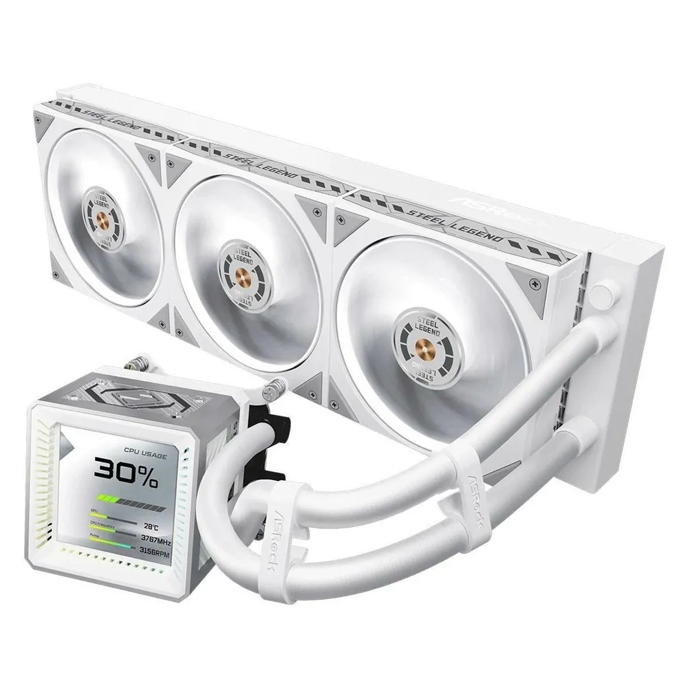 Refrigeración Líquida AsRock Steel Legend 360mm 3 Ventilatoren ARGB LCD
