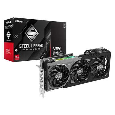 Asrock Radeon RX 9070 XT Steel Legend Dark 16 GB GDDR6 RDNA 3 Übertaktungs-Grafikkarte