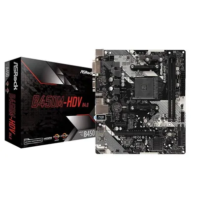 Asrock B450M-HDV R4.0 AMD B450 Sockel AM4 micro ATX