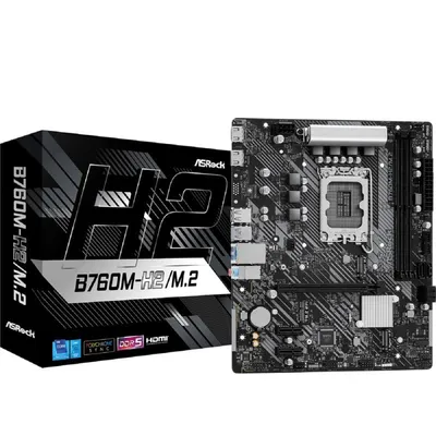 Asrock B760M-H2/M.2 Mainboard Intel B760 LGA 1700 Micro ATX DDR5 M.2 USB 3.2 Gen2