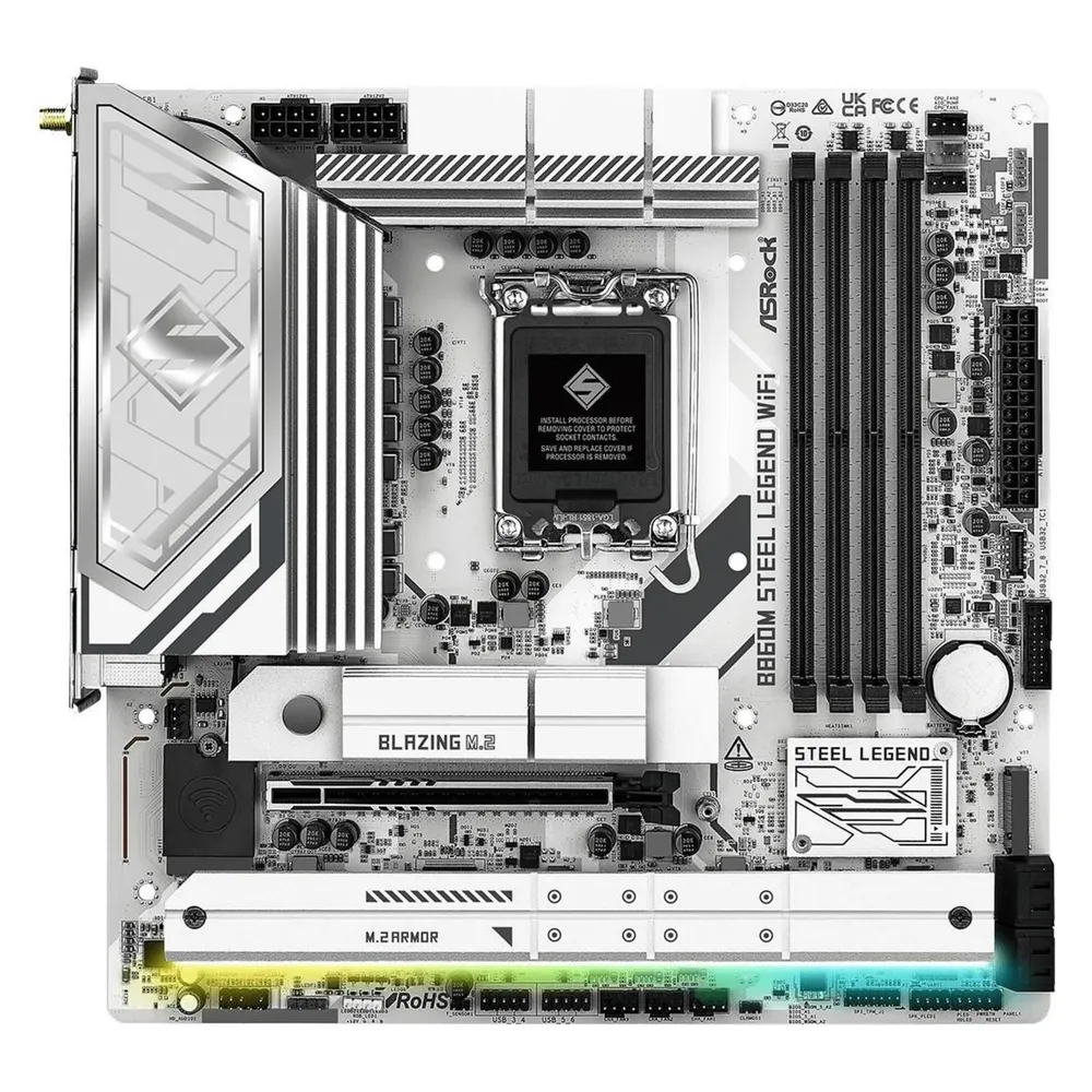 Asrock B860 Mainboard LGA 1851 Micro ATX B860M Steel Legend WiFi 6E DDR5 256GB PCIe 2.5G LAN